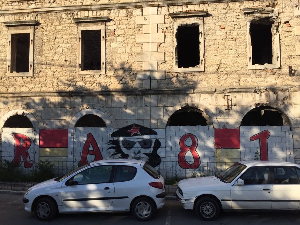 Left wing tradition on a war-torn building: Velez's Red Army supporters' club