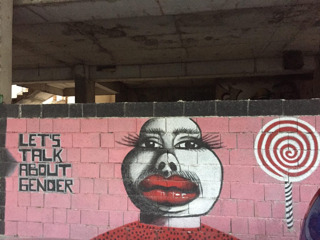 Graffiti in Mostar on abandoned houses